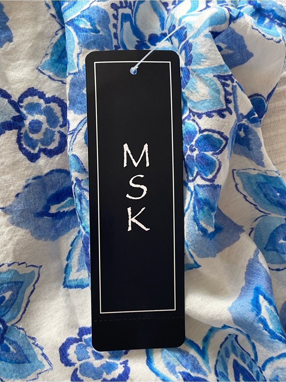 MSK White Dress with Blue Floral Halter Neck - Picture 9 of 13